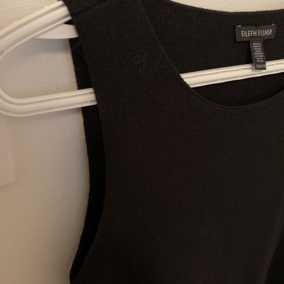 Eileen Fisher Loose-Fitting Black Wool Tank Top - Picture 3 of 4